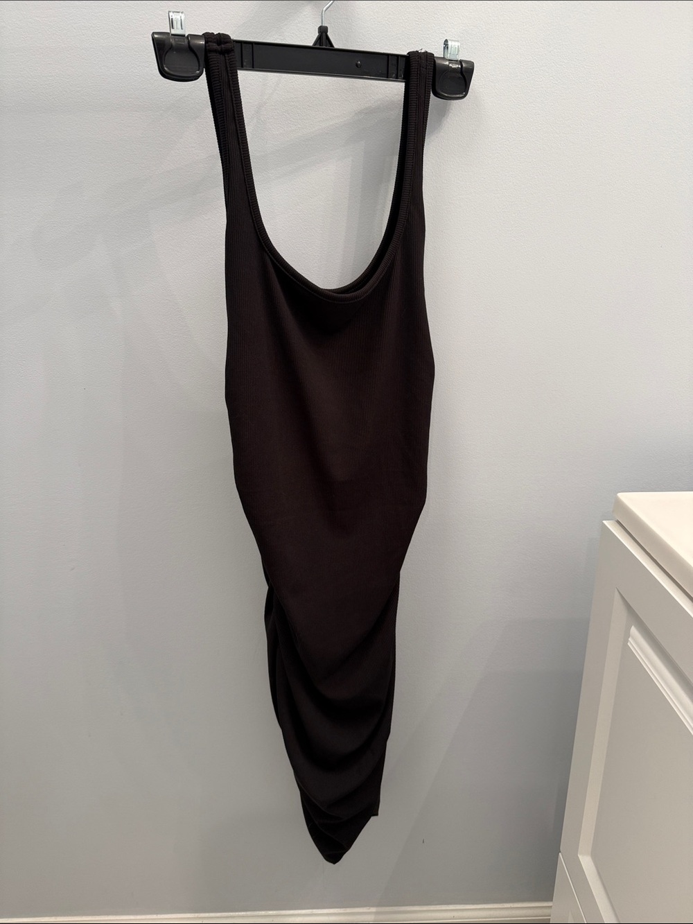 Amazon Black Ribbed Bodycon Dress